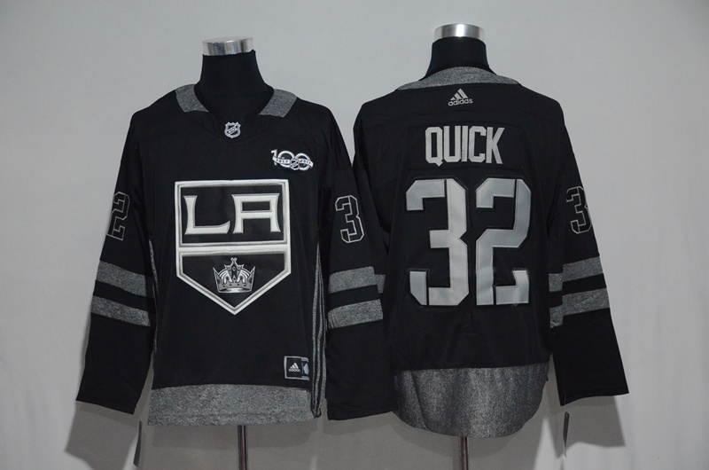 NHL Los Angeles Kings #32 Quick Black 1917-2017 100th Anniversary Stitched Jersey